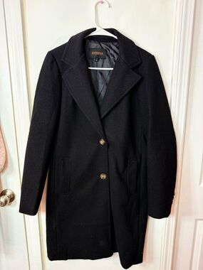 Ambiance Black Wool Pea Coat
